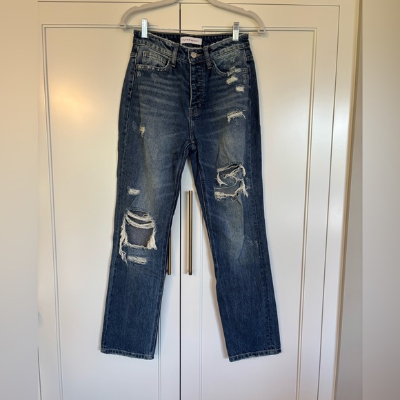 Flying Monkey Frayed Hem Blue Denim - Picture 1 of 4